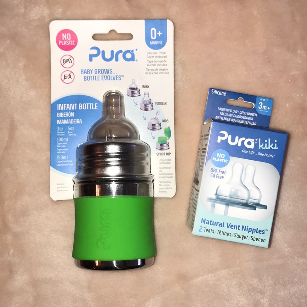 New Pura Kiki Stainless Steel Baby Bottle & Nipple